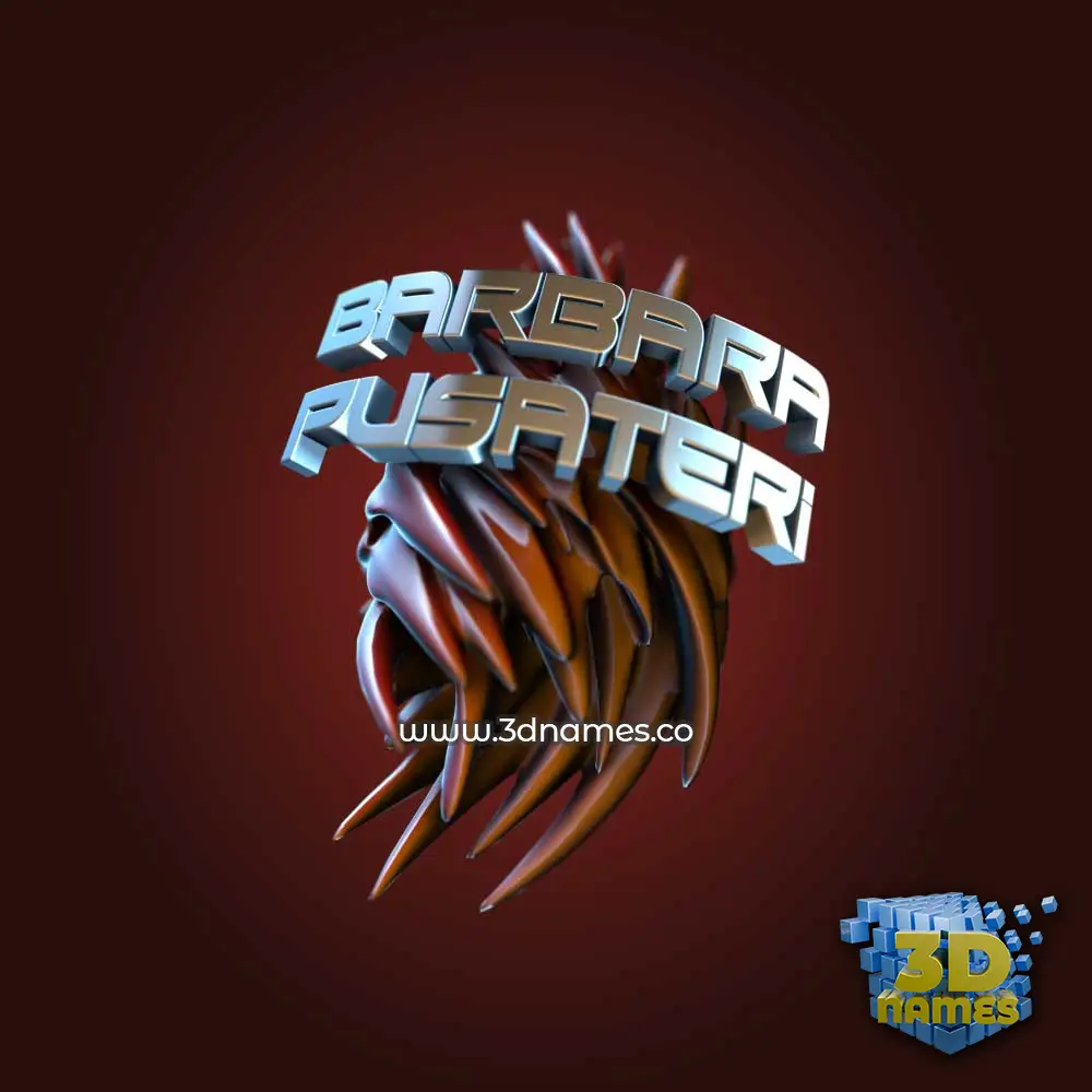 barbara pusateri in Red Twisted style - 3D name wallpaper