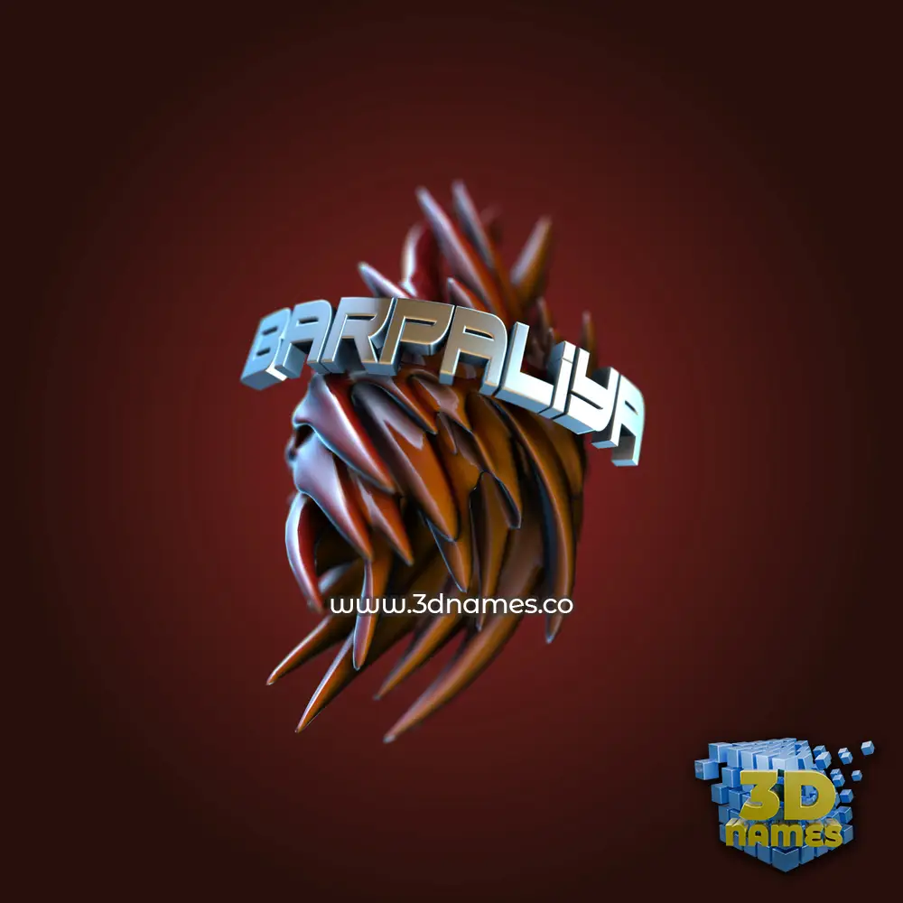 barpaliya in Red Twisted style - 3D name wallpaper