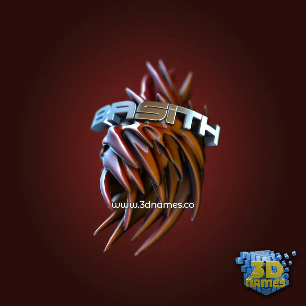 basith in Red Twisted style - 3D name wallpaper