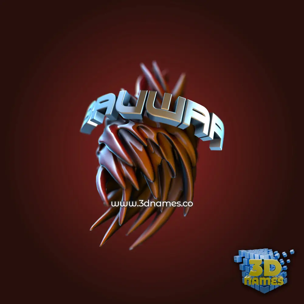 bauwaa in Red Twisted style - 3D name wallpaper