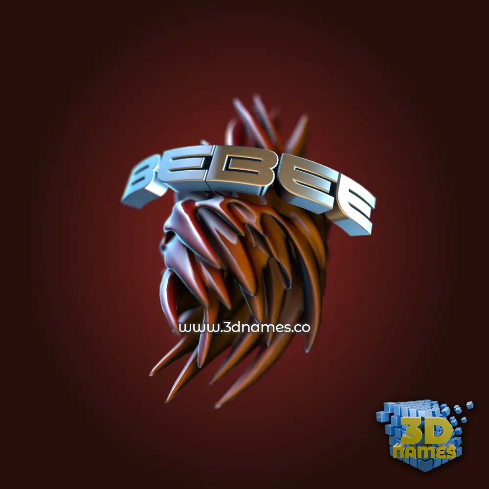 bebee in Red Twisted style - 3D name wallpaper