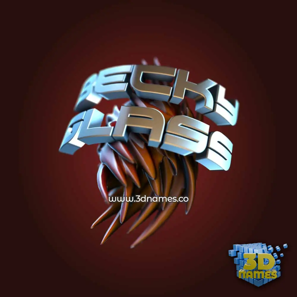 becky glass in Red Twisted style - 3D name wallpaper