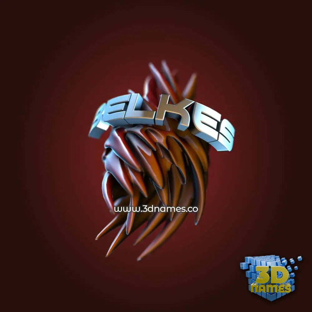 belkes in Red Twisted style - 3D name wallpaper