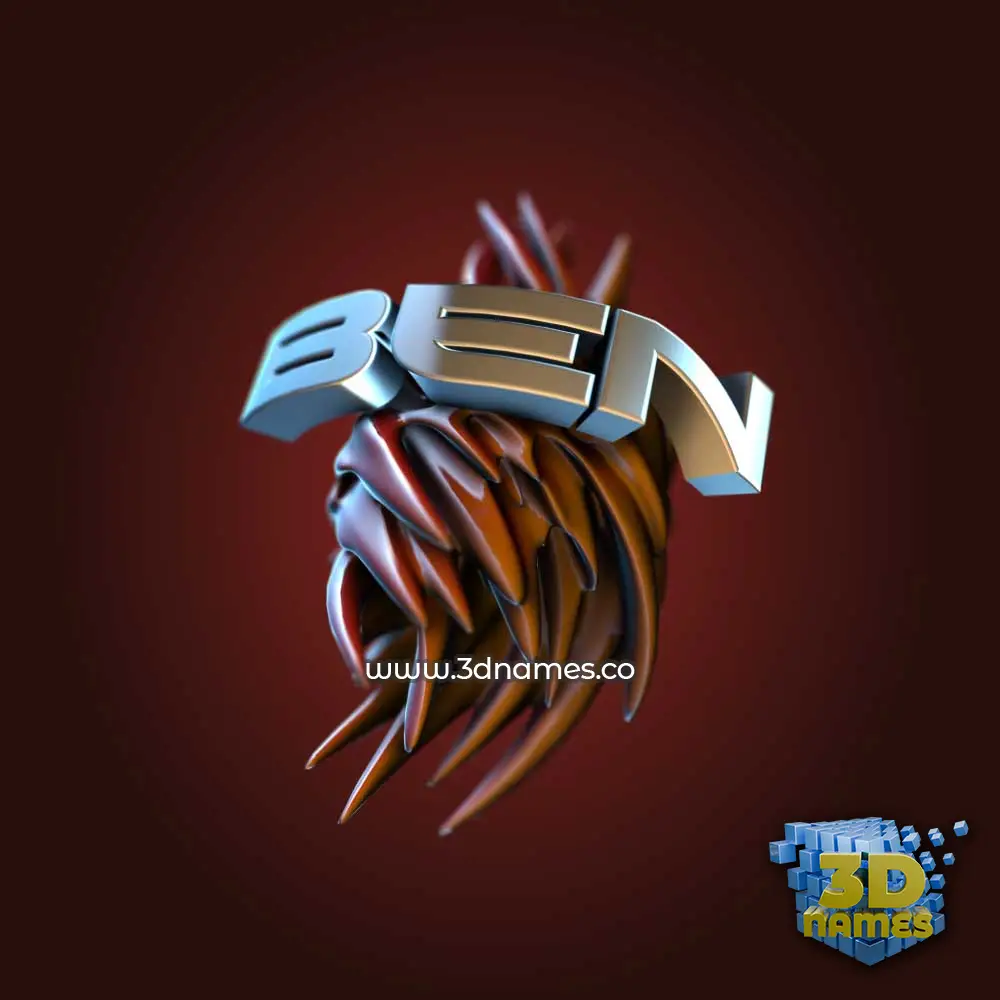 ben in Red Twisted style - 3D name wallpaper