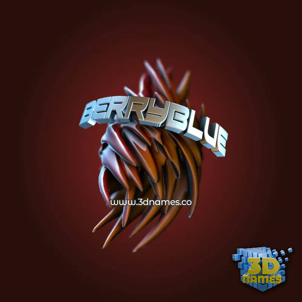 berryblue in Red Twisted style - 3D name wallpaper
