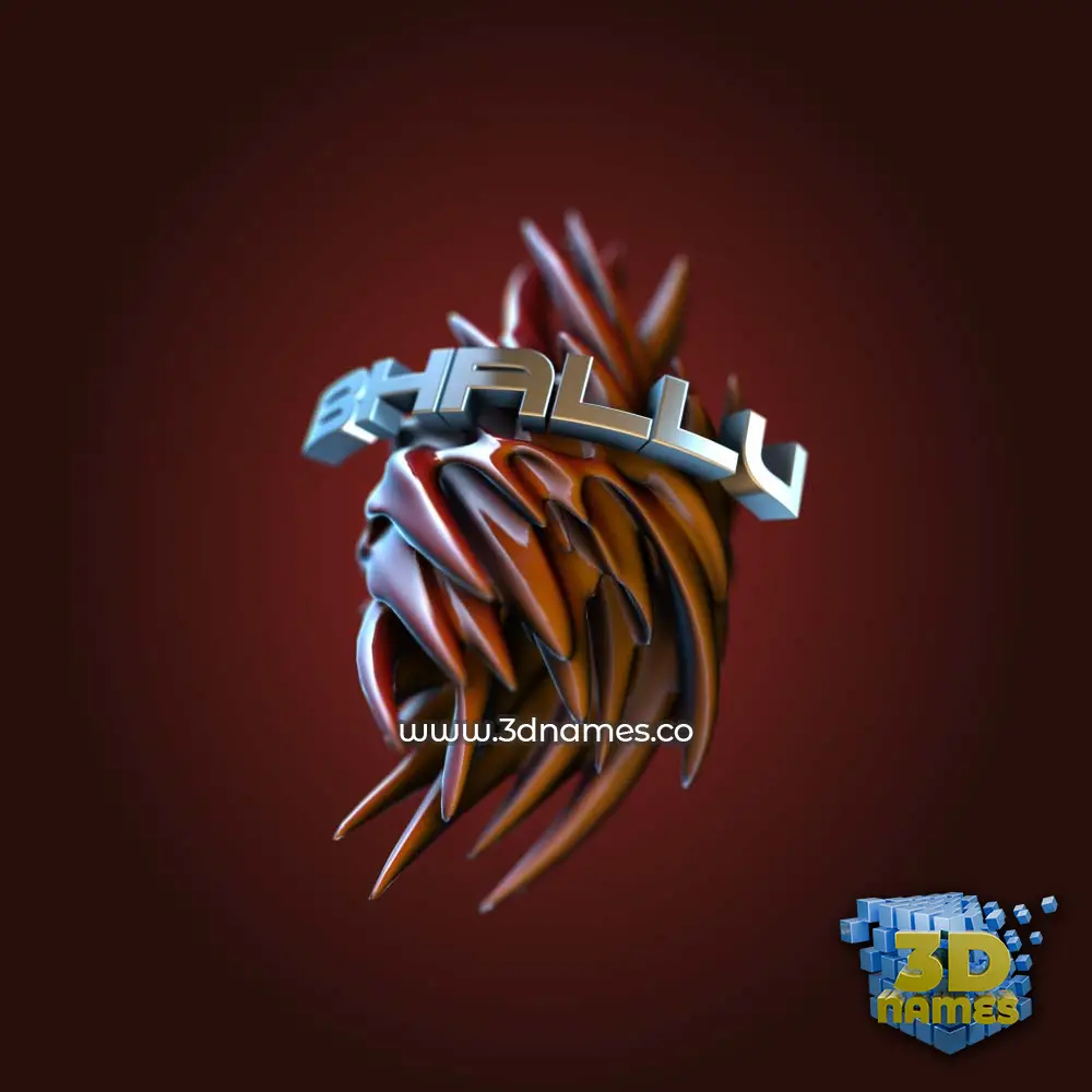 bhallu in Red Twisted style - 3D name wallpaper