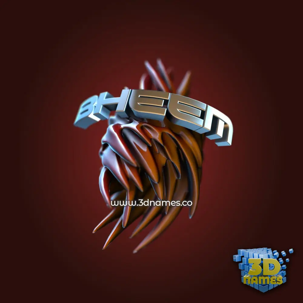 bheem in Red Twisted style - 3D name wallpaper