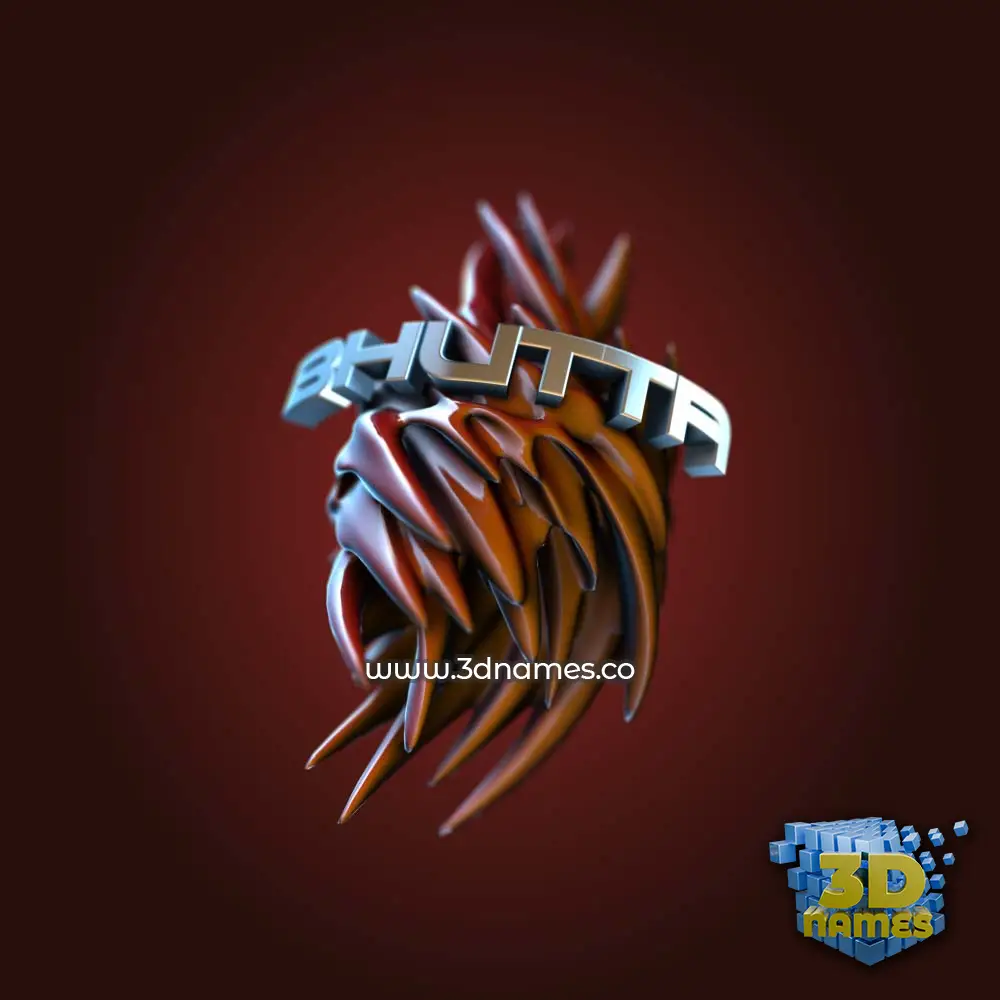 bhutta in Red Twisted style - 3D name wallpaper