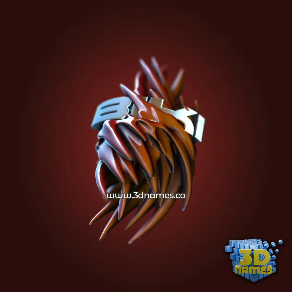 biki in Red Twisted style - 3D name wallpaper