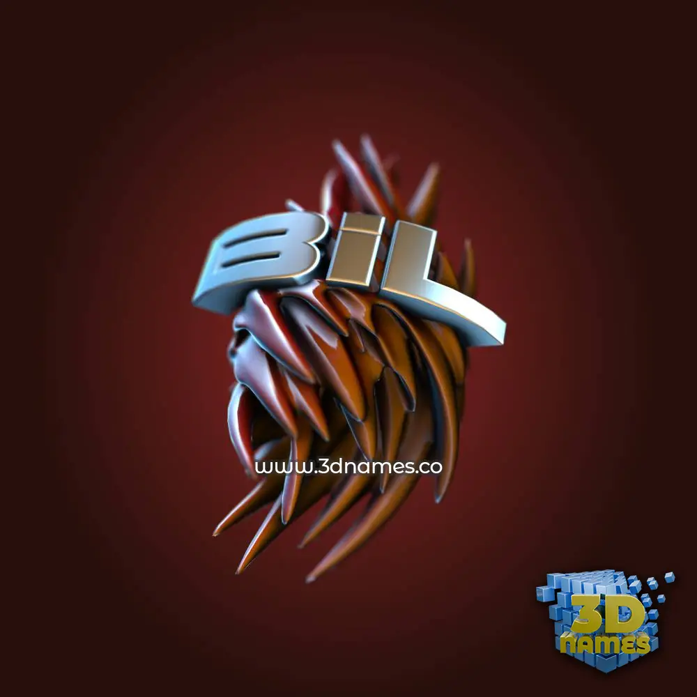 bil in Red Twisted style - 3D name wallpaper