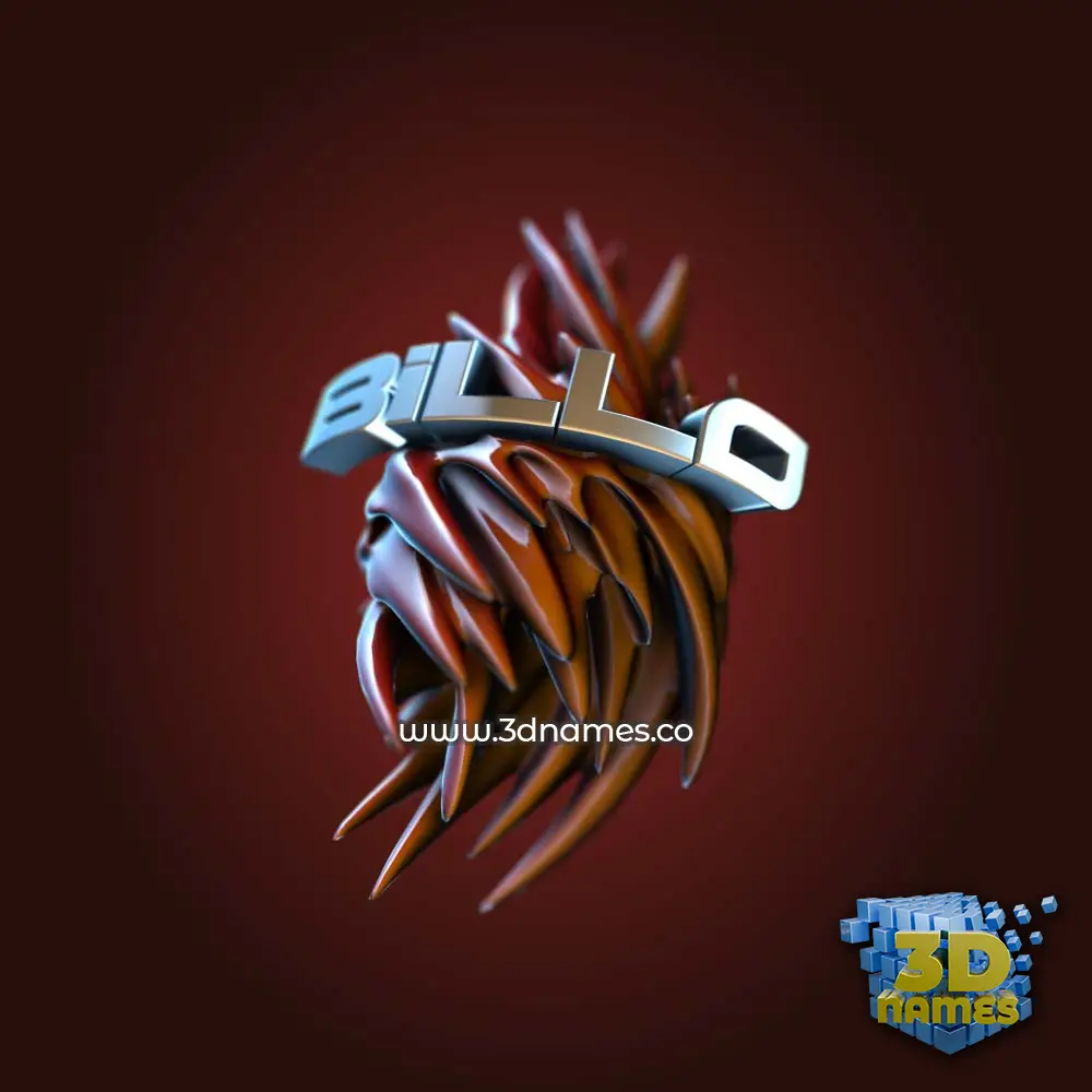 billo in Red Twisted style - 3D name wallpaper