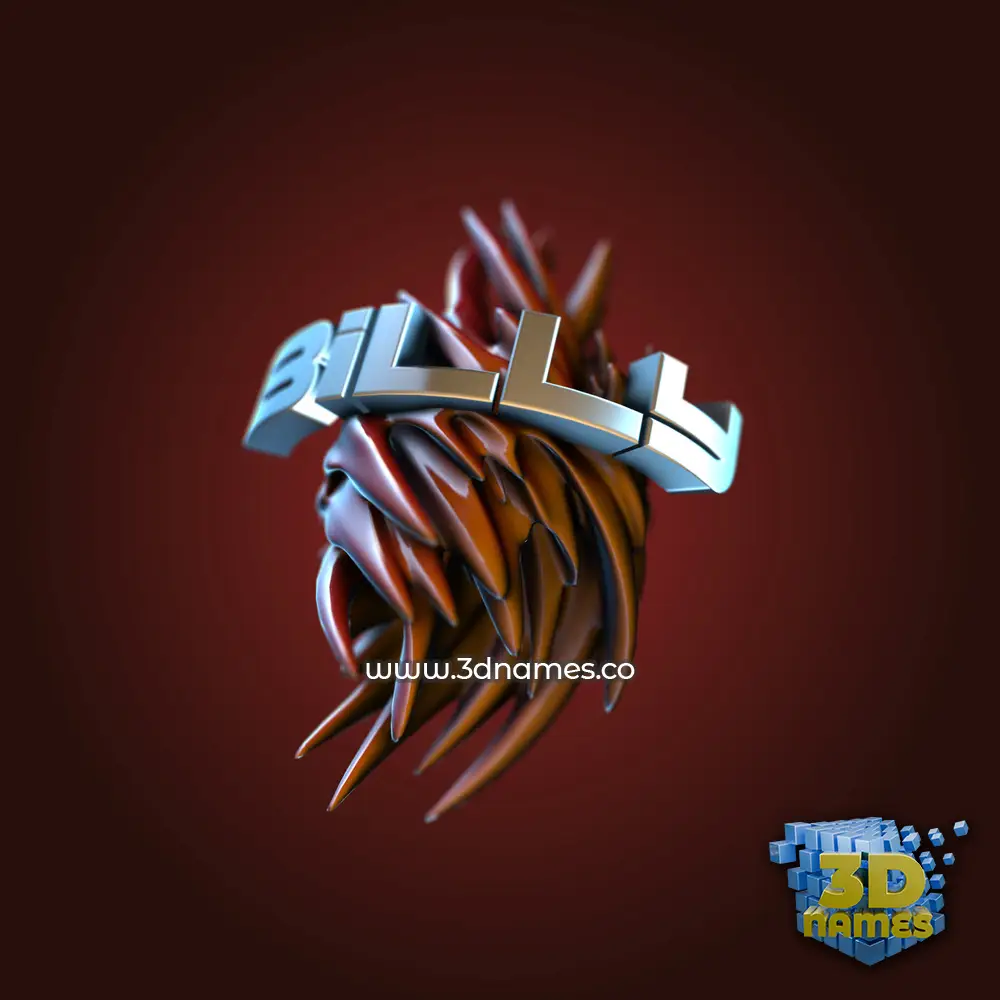 billy in Red Twisted style - 3D name wallpaper