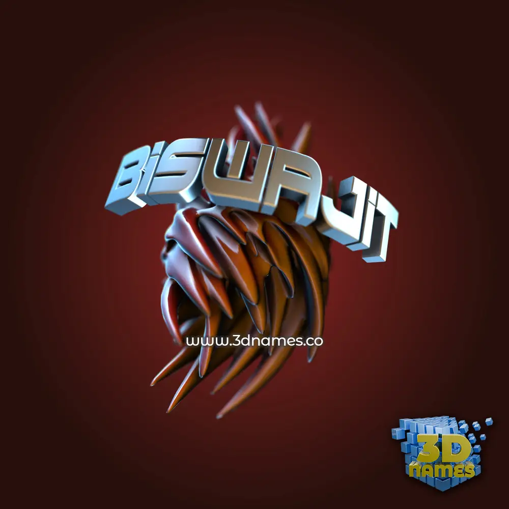 biswajit in Red Twisted style - 3D name wallpaper