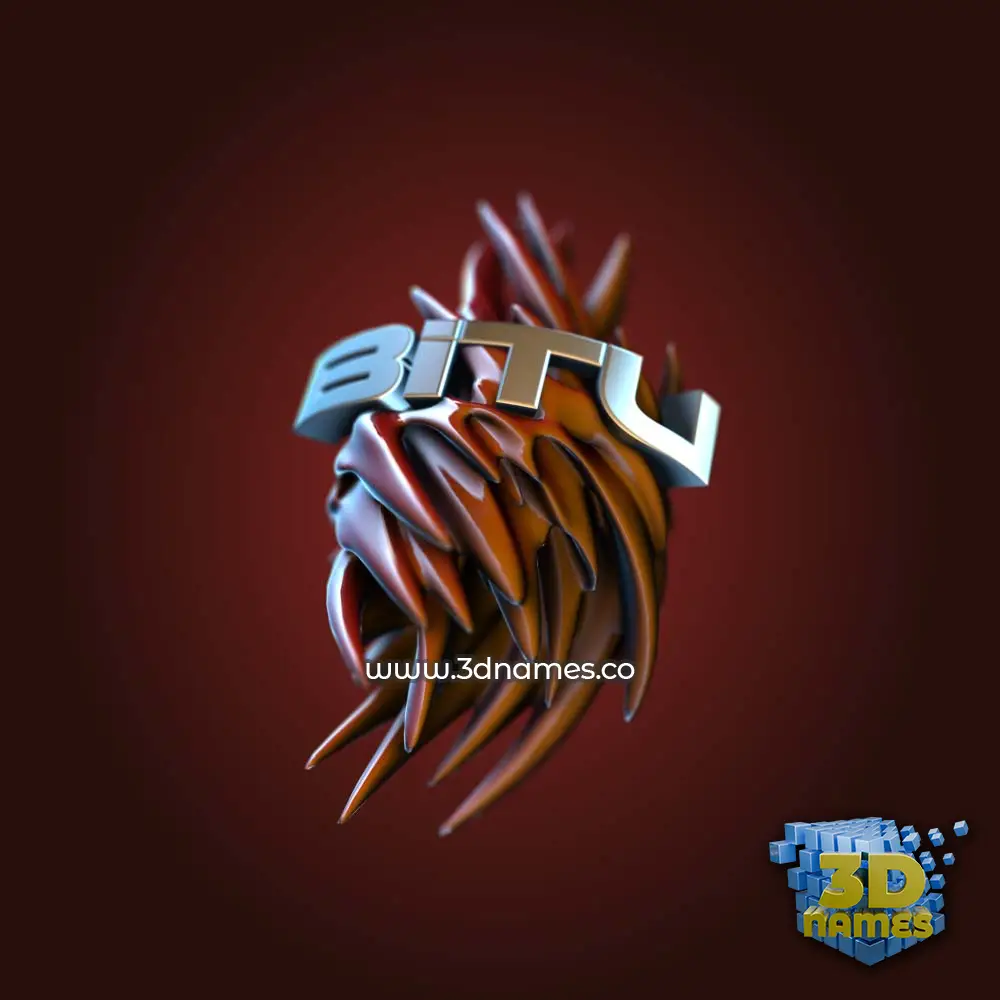 bitu in Red Twisted style - 3D name wallpaper