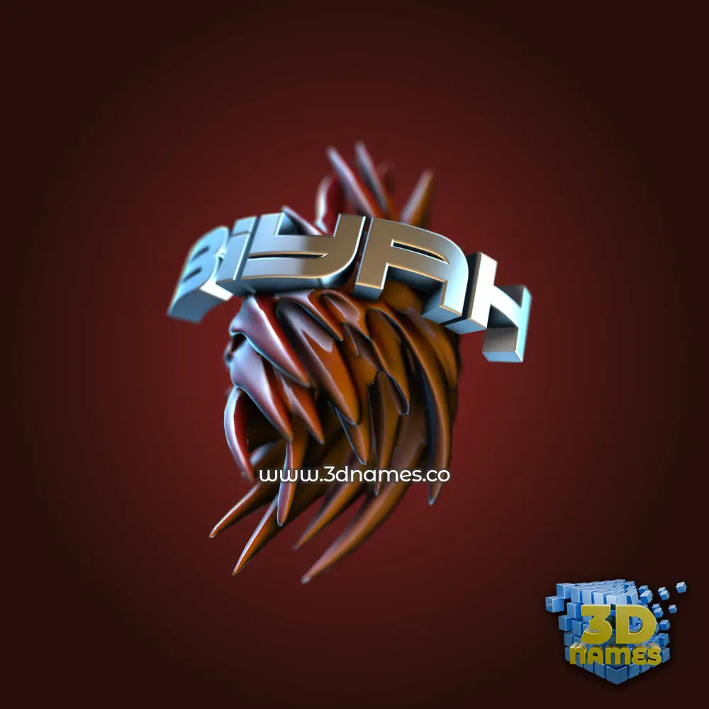 biyah in Red Twisted style - 3D name wallpaper
