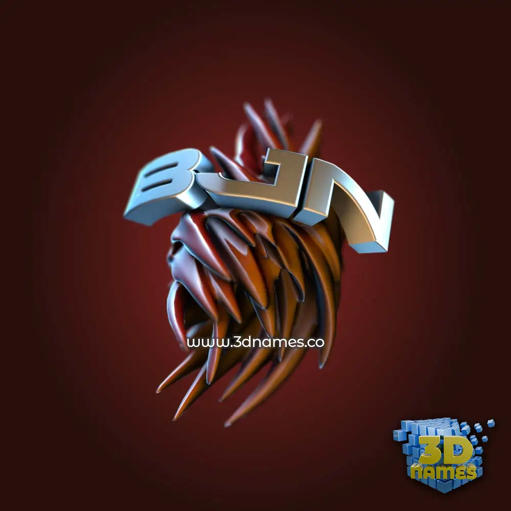 bjn in Red Twisted style - 3D name wallpaper