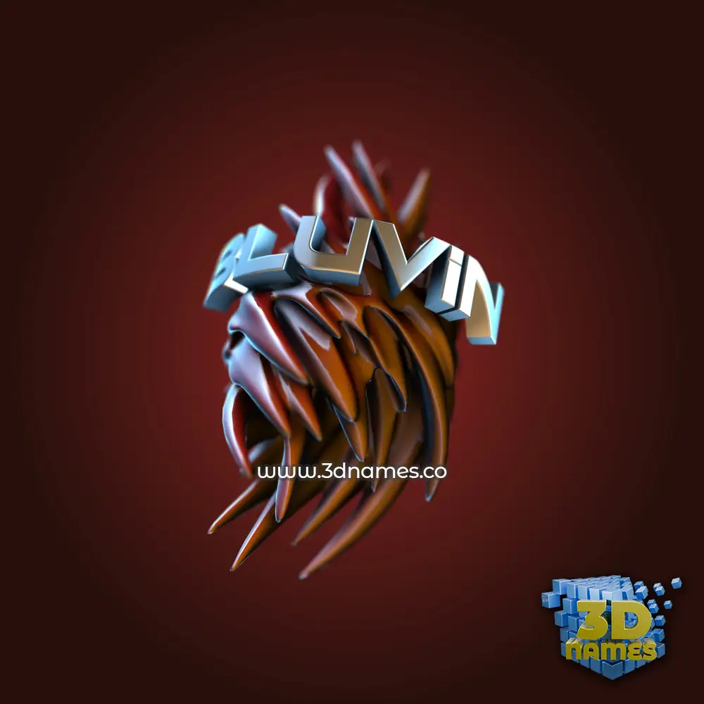 bluvin in Red Twisted style - 3D name wallpaper