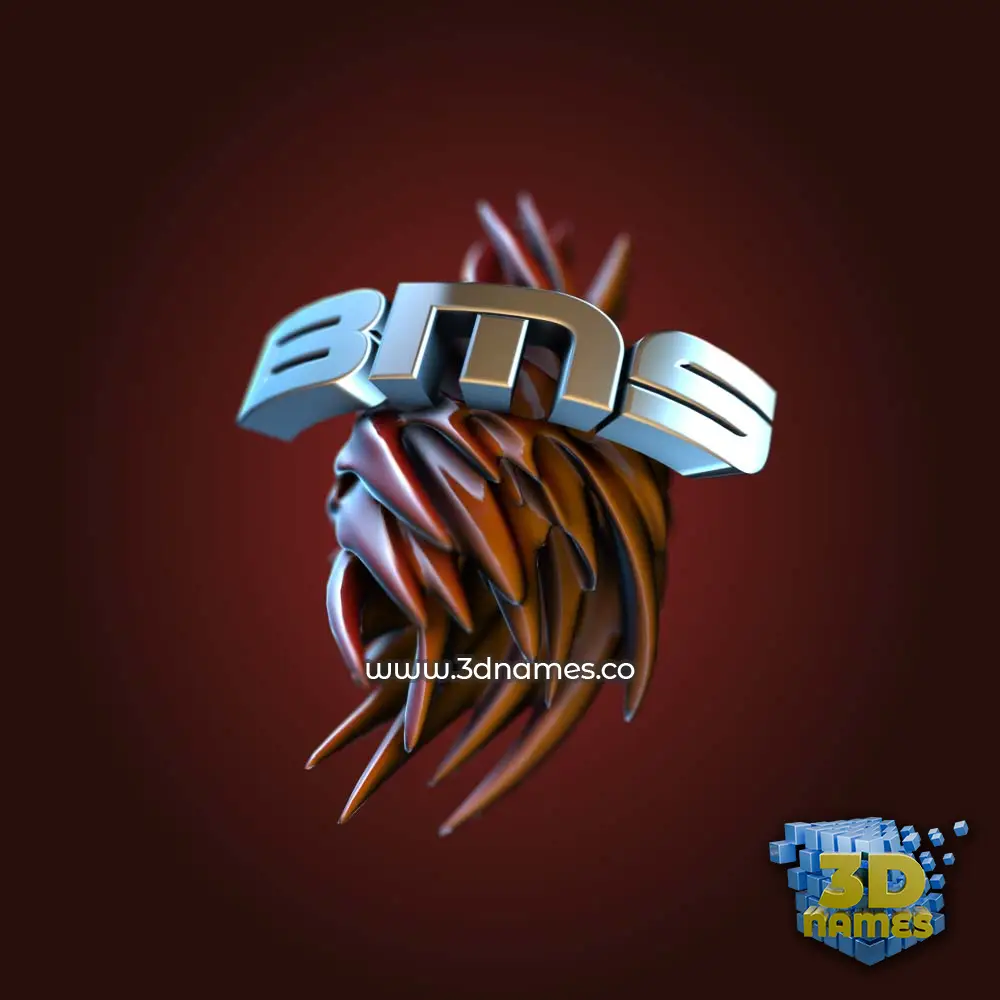 bms in Red Twisted style - 3D name wallpaper