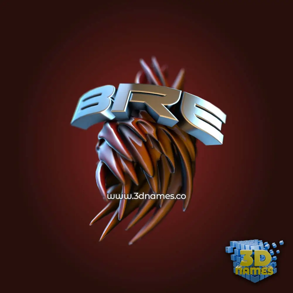bre in Red Twisted style - 3D name wallpaper
