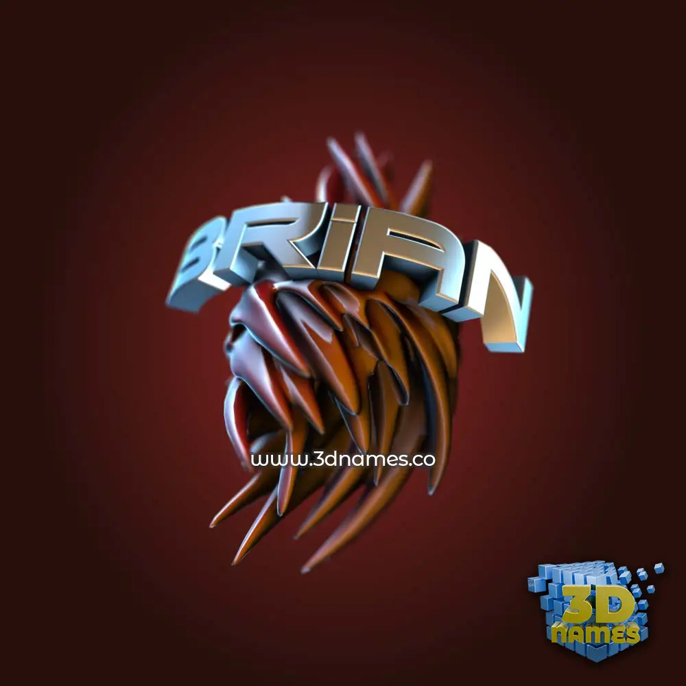 brian in Red Twisted style - 3D name wallpaper