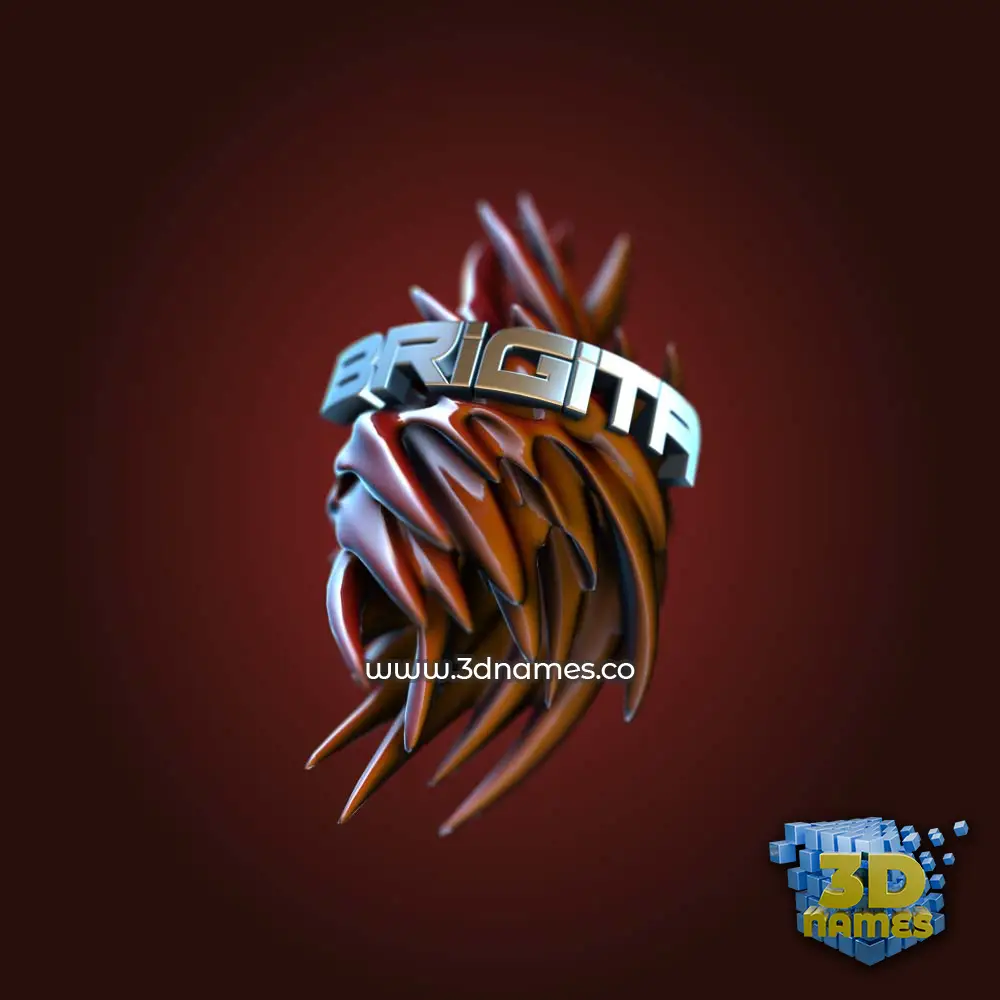 brigita in Red Twisted style - 3D name wallpaper