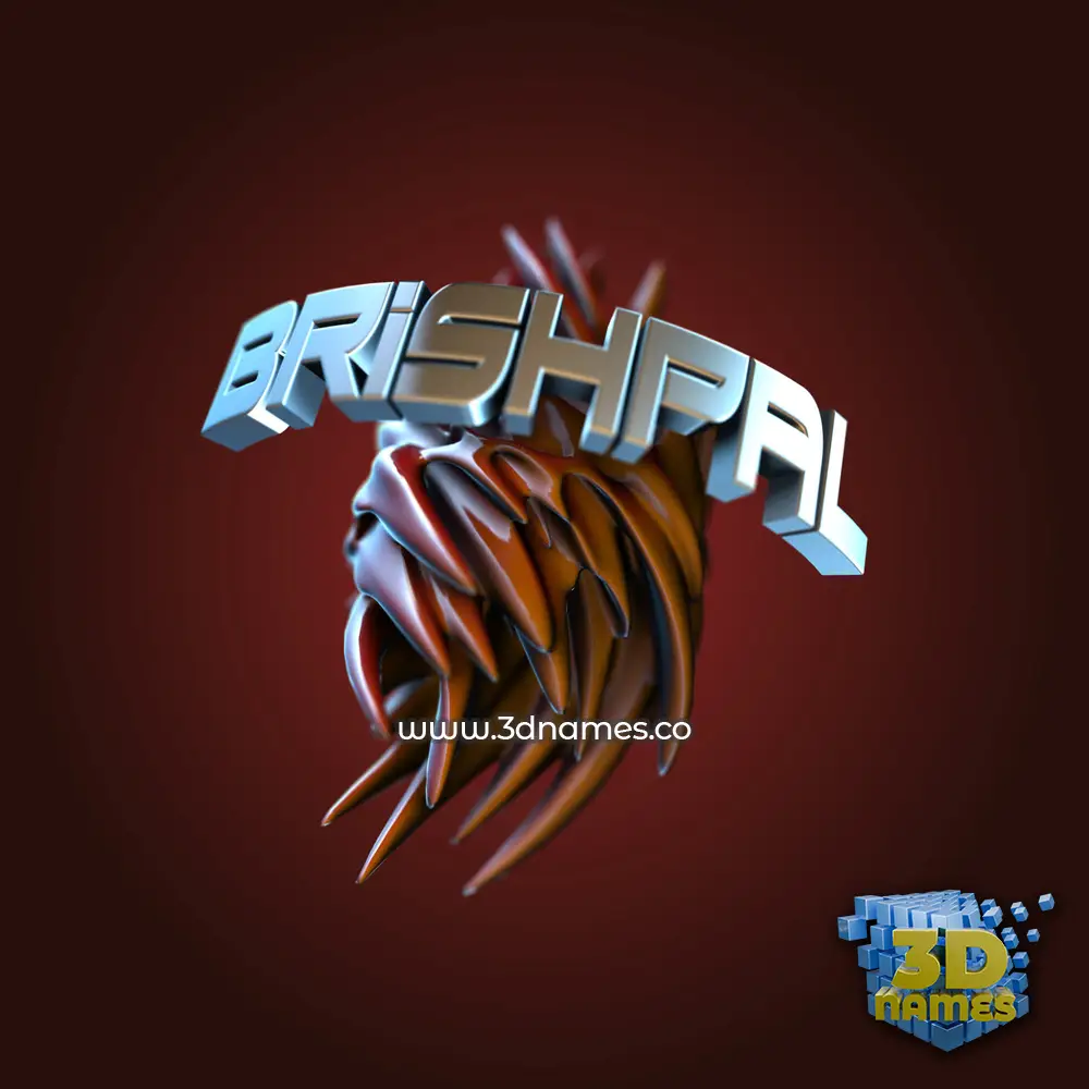brishpal in Red Twisted style - 3D name wallpaper