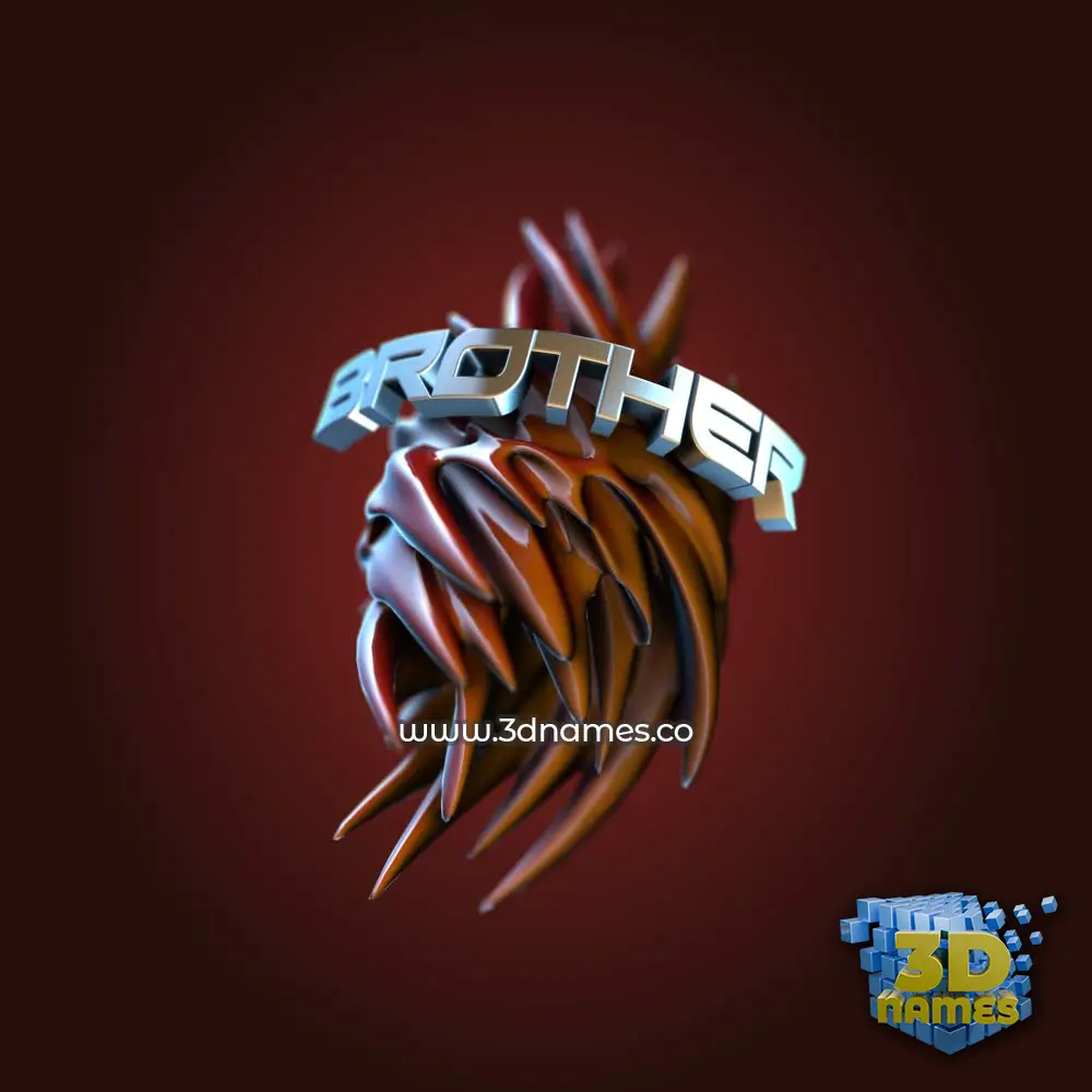 brother in Red Twisted style - 3D name wallpaper