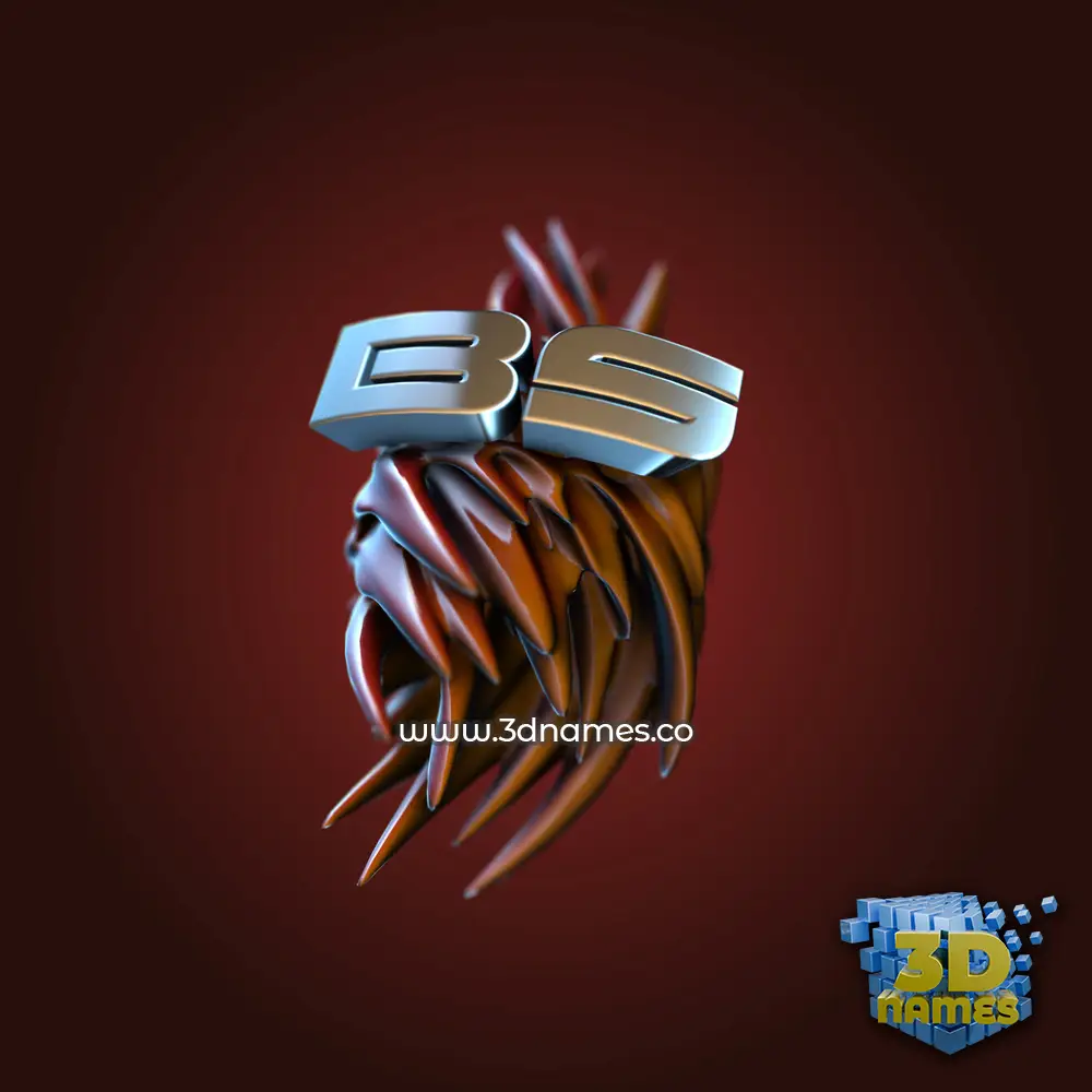 bs in Red Twisted style - 3D name wallpaper