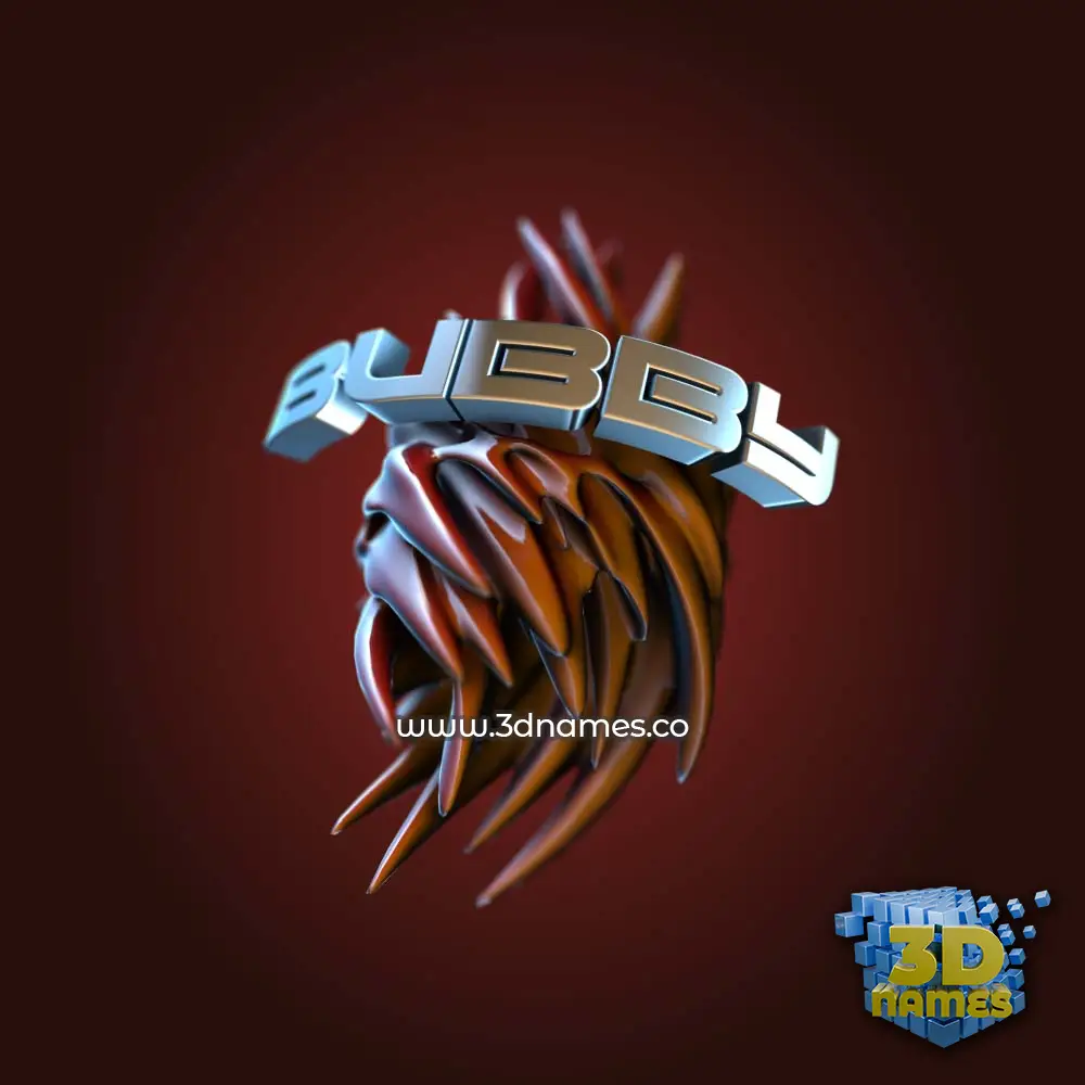 bubby in Red Twisted style - 3D name wallpaper