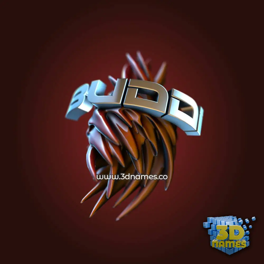 buddi in Red Twisted style - 3D name wallpaper