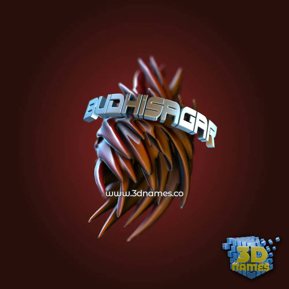 budhisagar in Red Twisted style - 3D name wallpaper