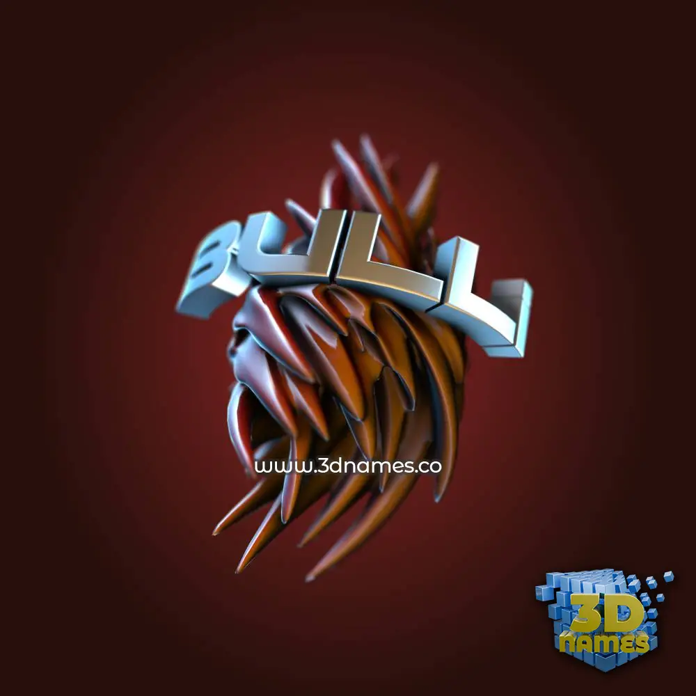 bulli in Red Twisted style - 3D name wallpaper