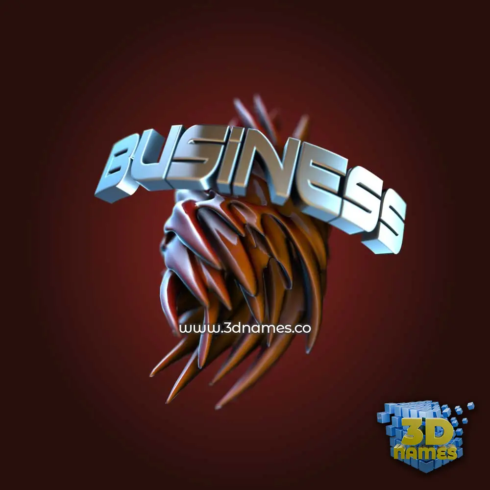 business in Red Twisted style - 3D name wallpaper