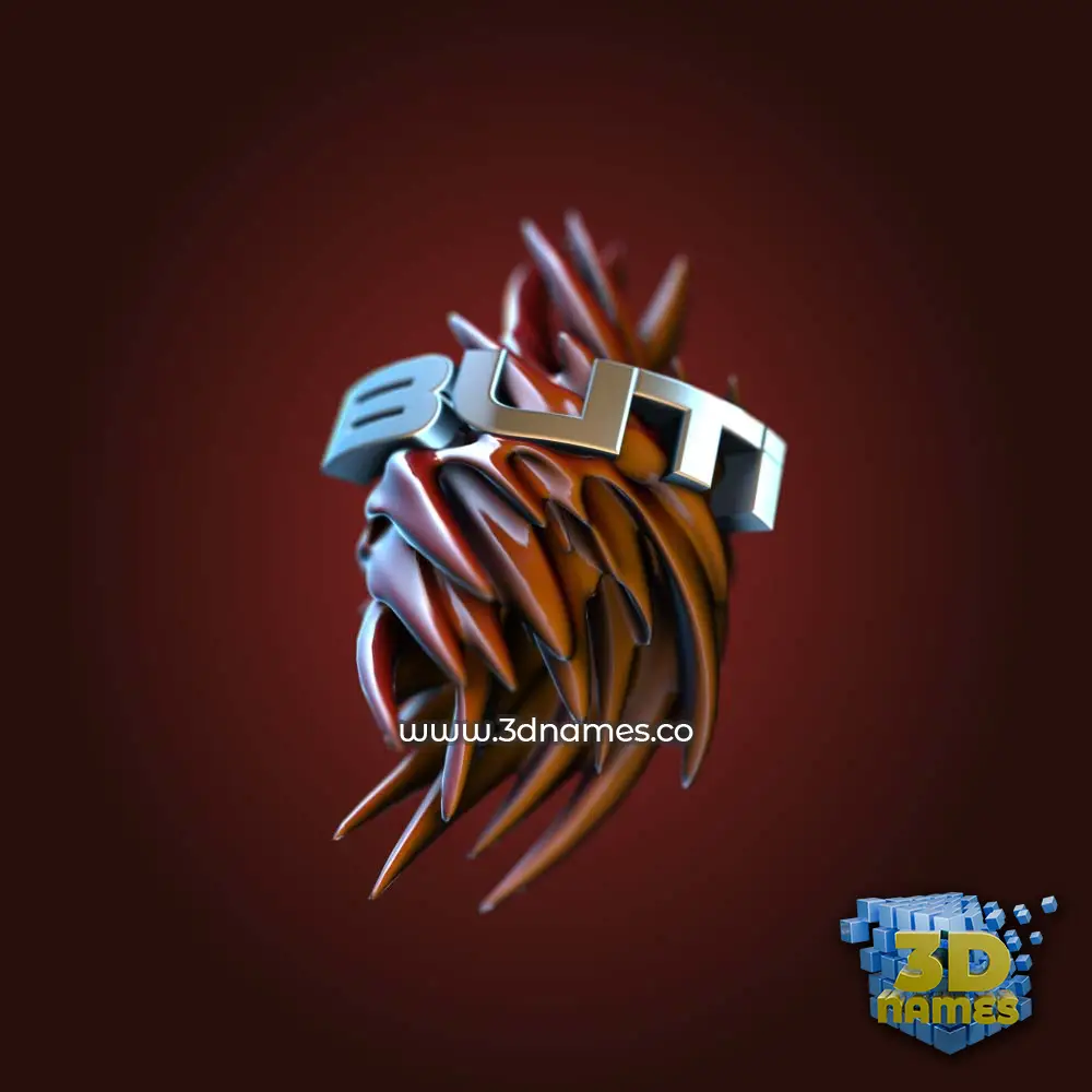 buti in Red Twisted style - 3D name wallpaper