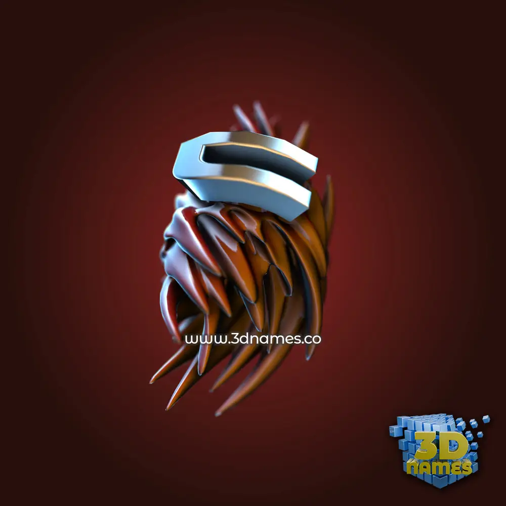 c in Red Twisted style - 3D name wallpaper