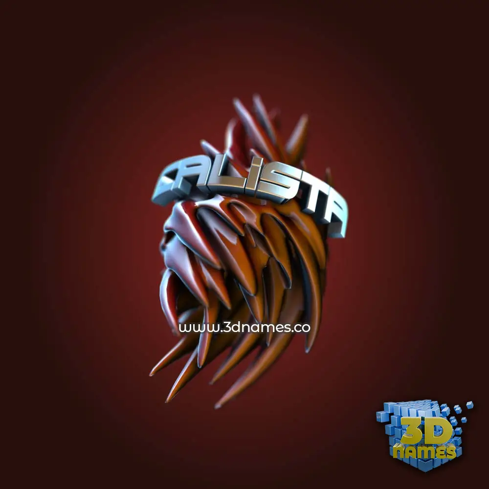 calista in Red Twisted style - 3D name wallpaper