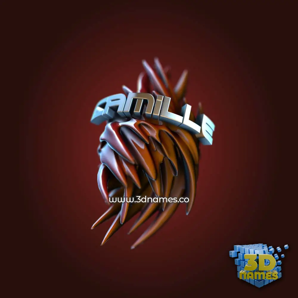 camille in Red Twisted style - 3D name wallpaper