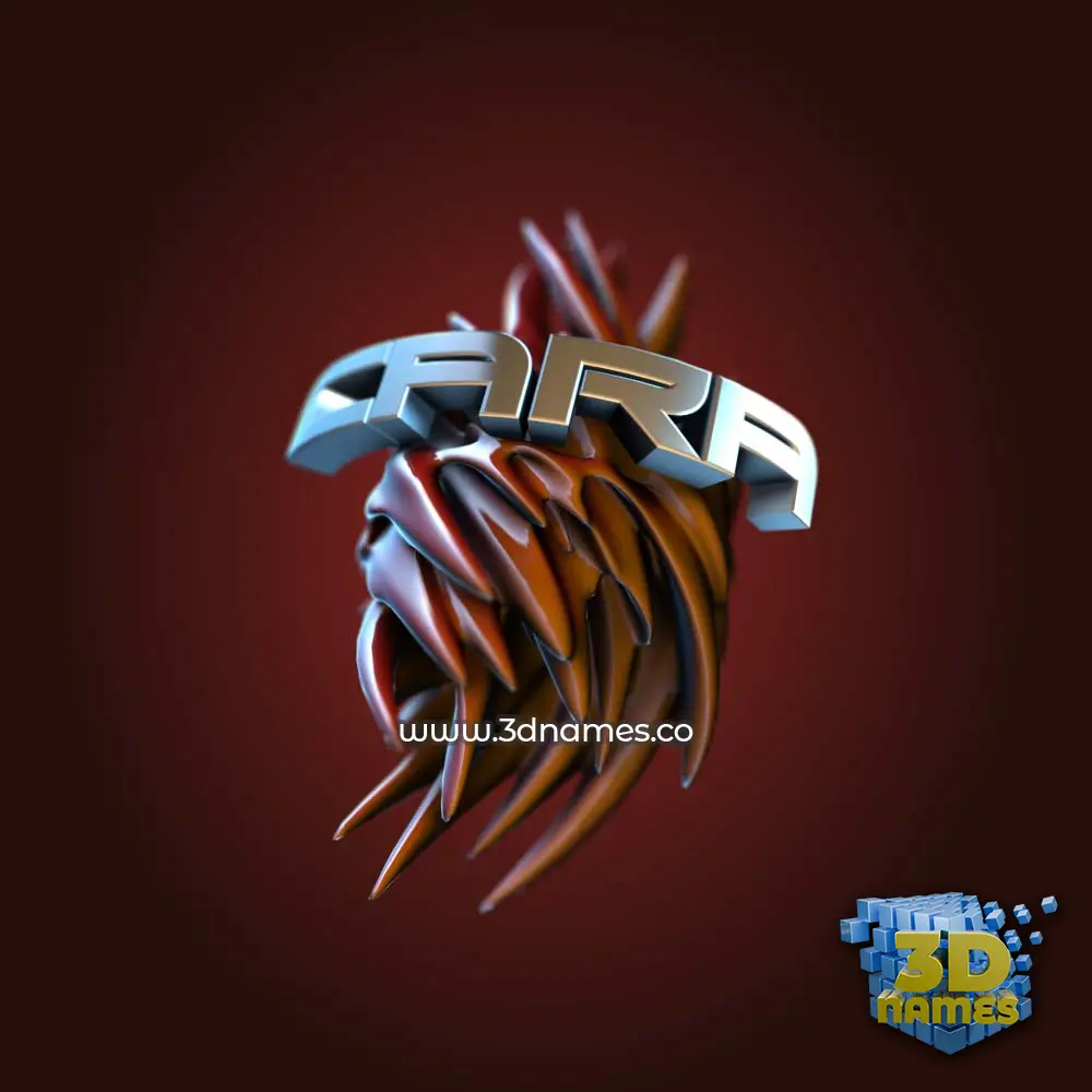 cara in Red Twisted style - 3D name wallpaper