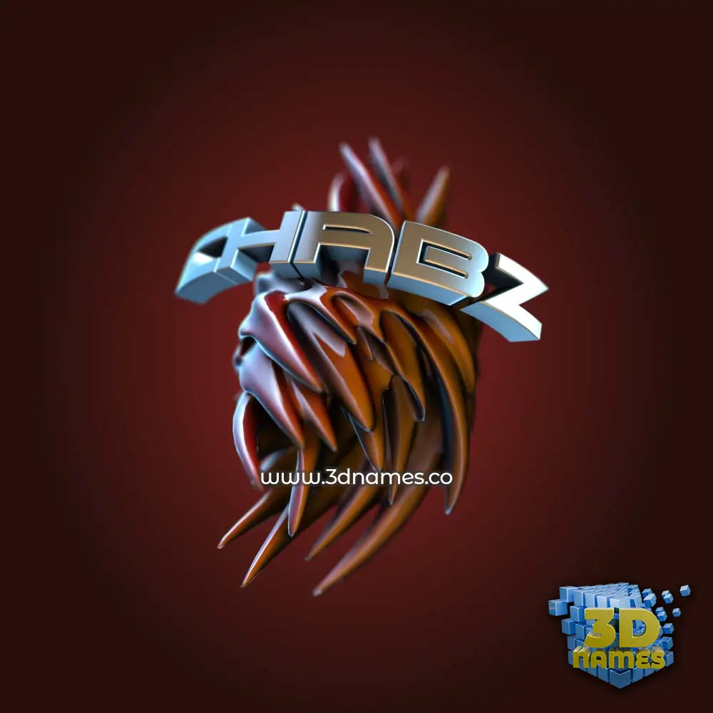 chabz in Red Twisted style - 3D name wallpaper