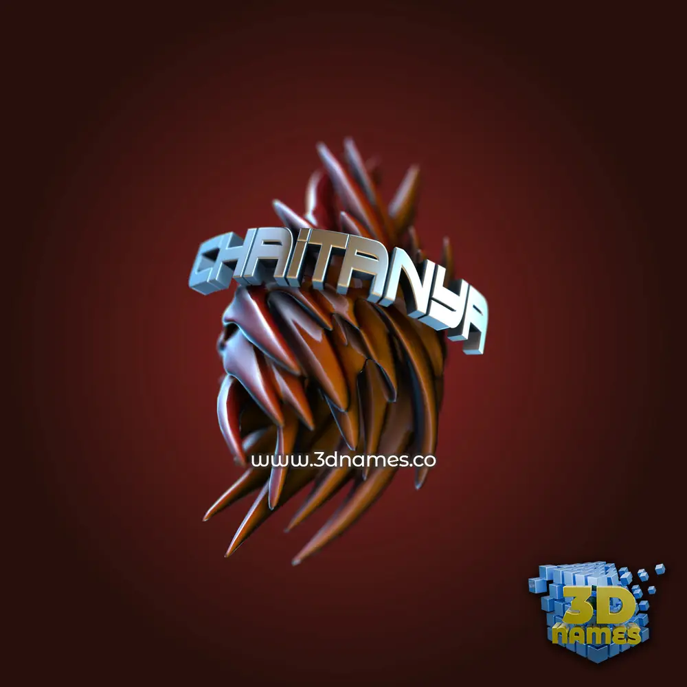 chaitanya in Red Twisted style - 3D name wallpaper
