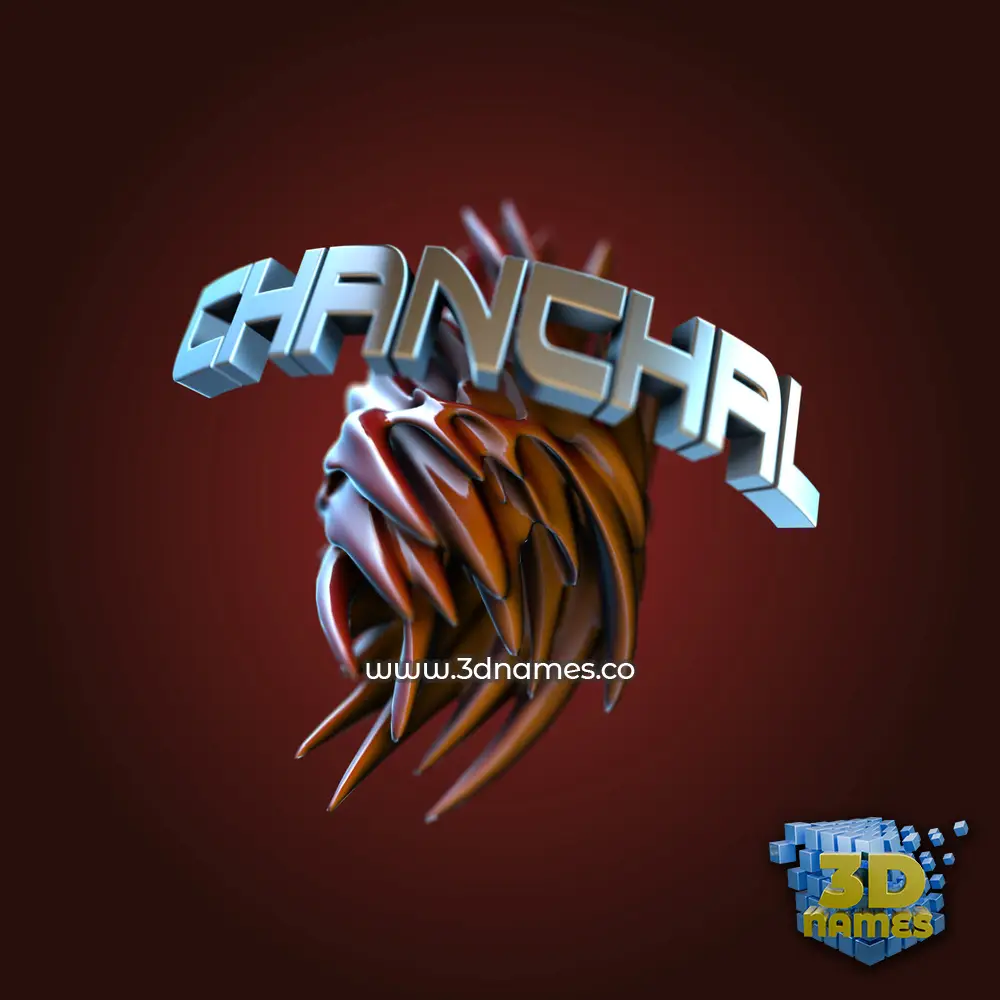 chanchal in Red Twisted style - 3D name wallpaper