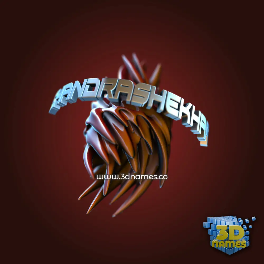 chandrashekhar in Red Twisted style - 3D name wallpaper