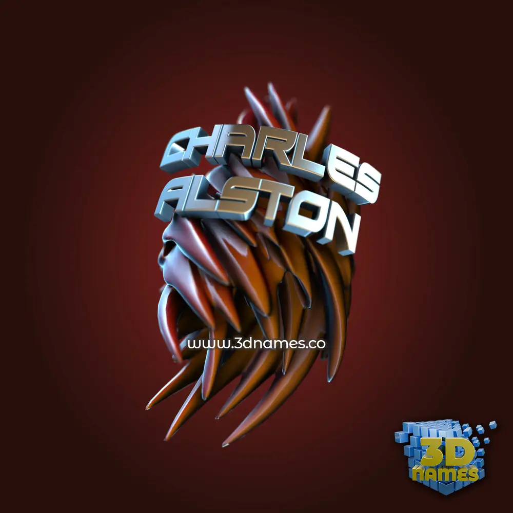 charles alston in Red Twisted style - 3D name wallpaper