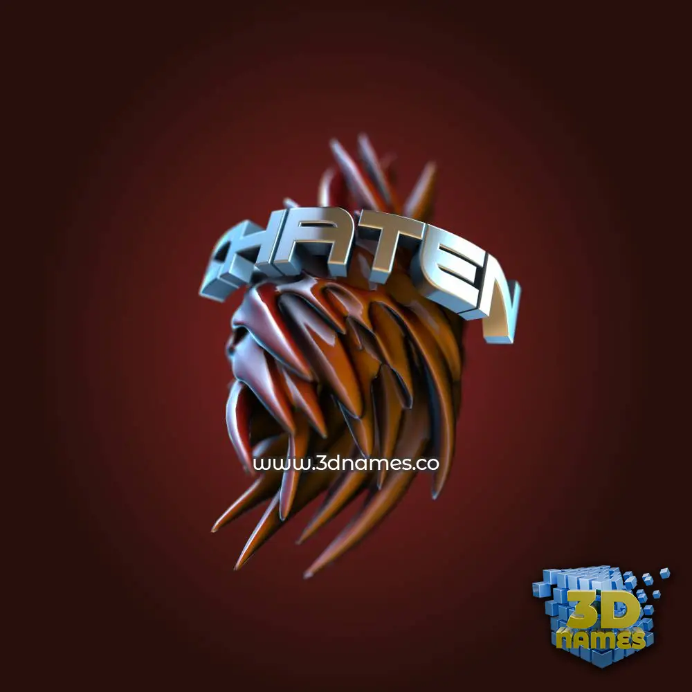 chaten in Red Twisted style - 3D name wallpaper