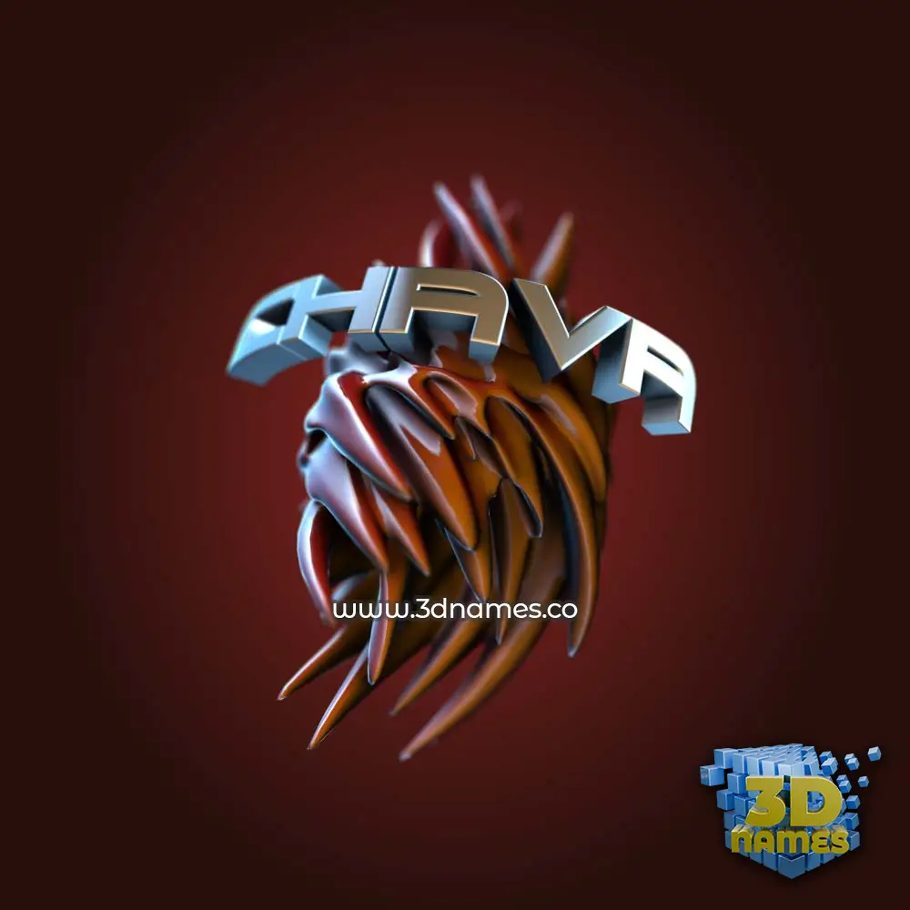 chava in Red Twisted style - 3D name wallpaper