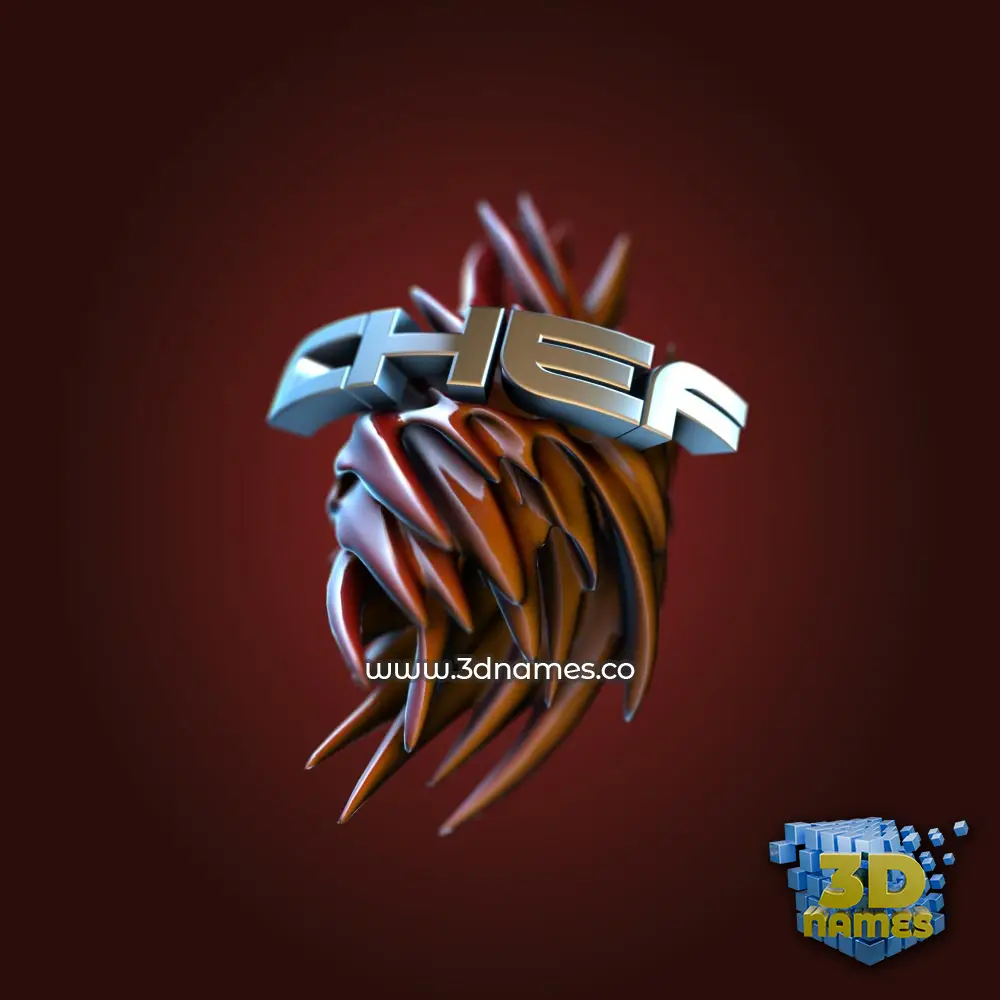chef in Red Twisted style - 3D name wallpaper