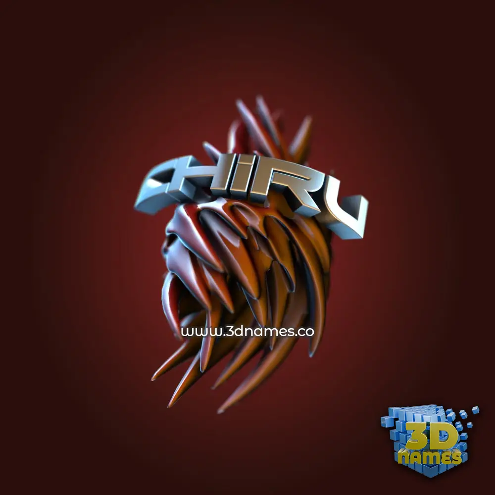 chiru in Red Twisted style - 3D name wallpaper