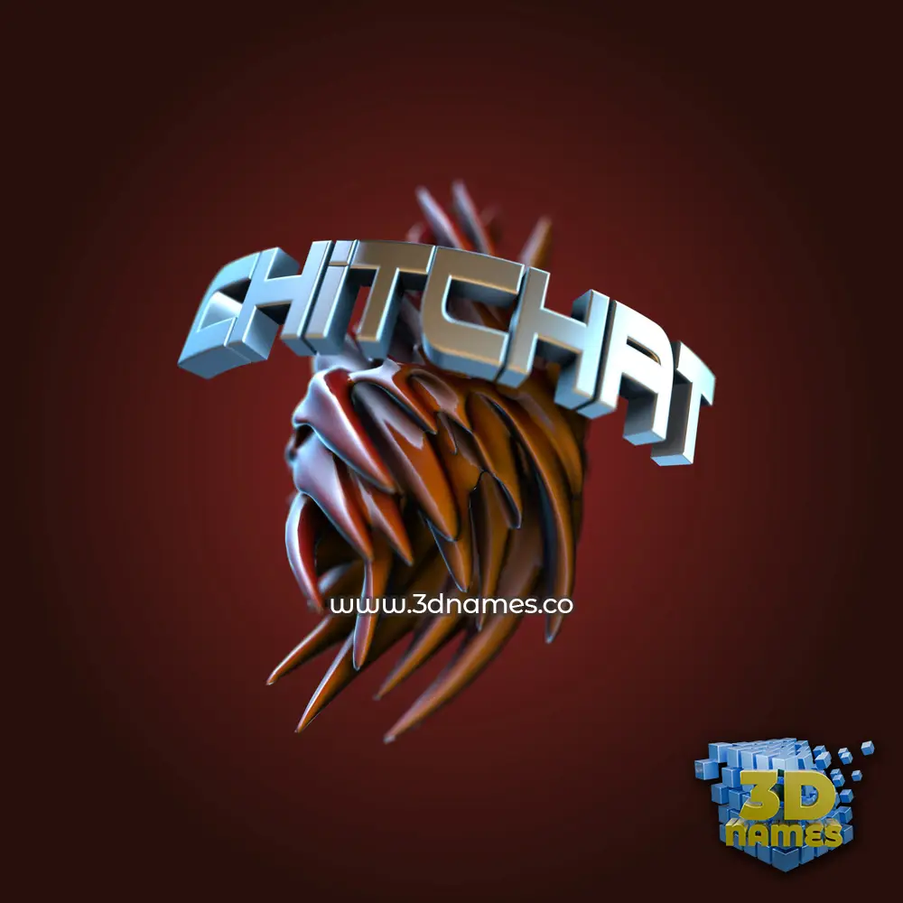 chitchat in Red Twisted style - 3D name wallpaper