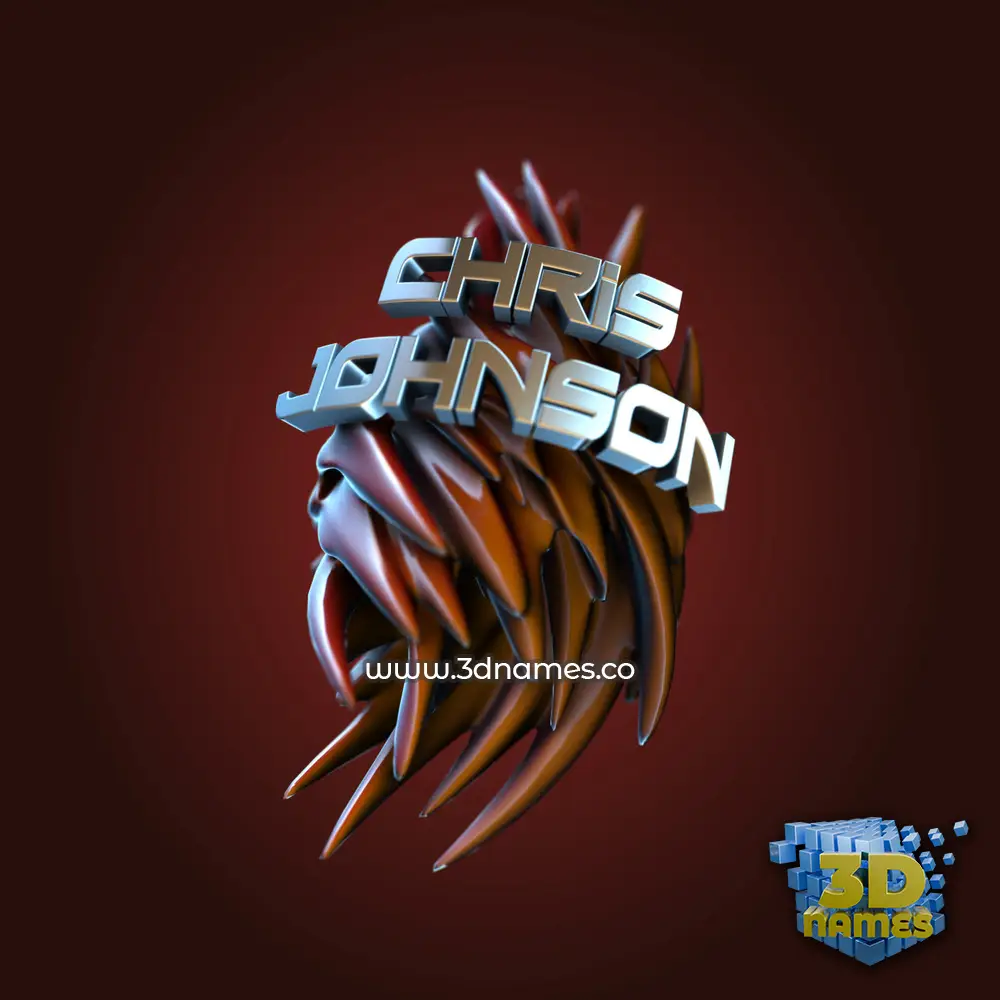 chris johnson in Red Twisted style - 3D name wallpaper