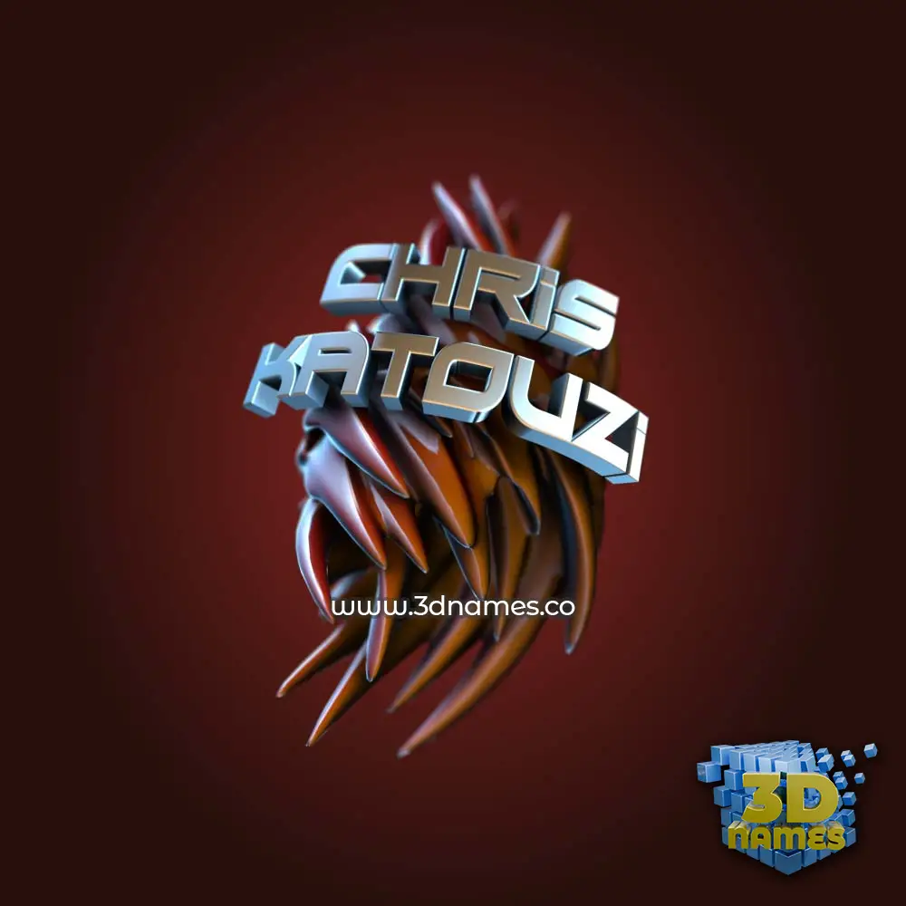 chris katouzi in Red Twisted style - 3D name wallpaper